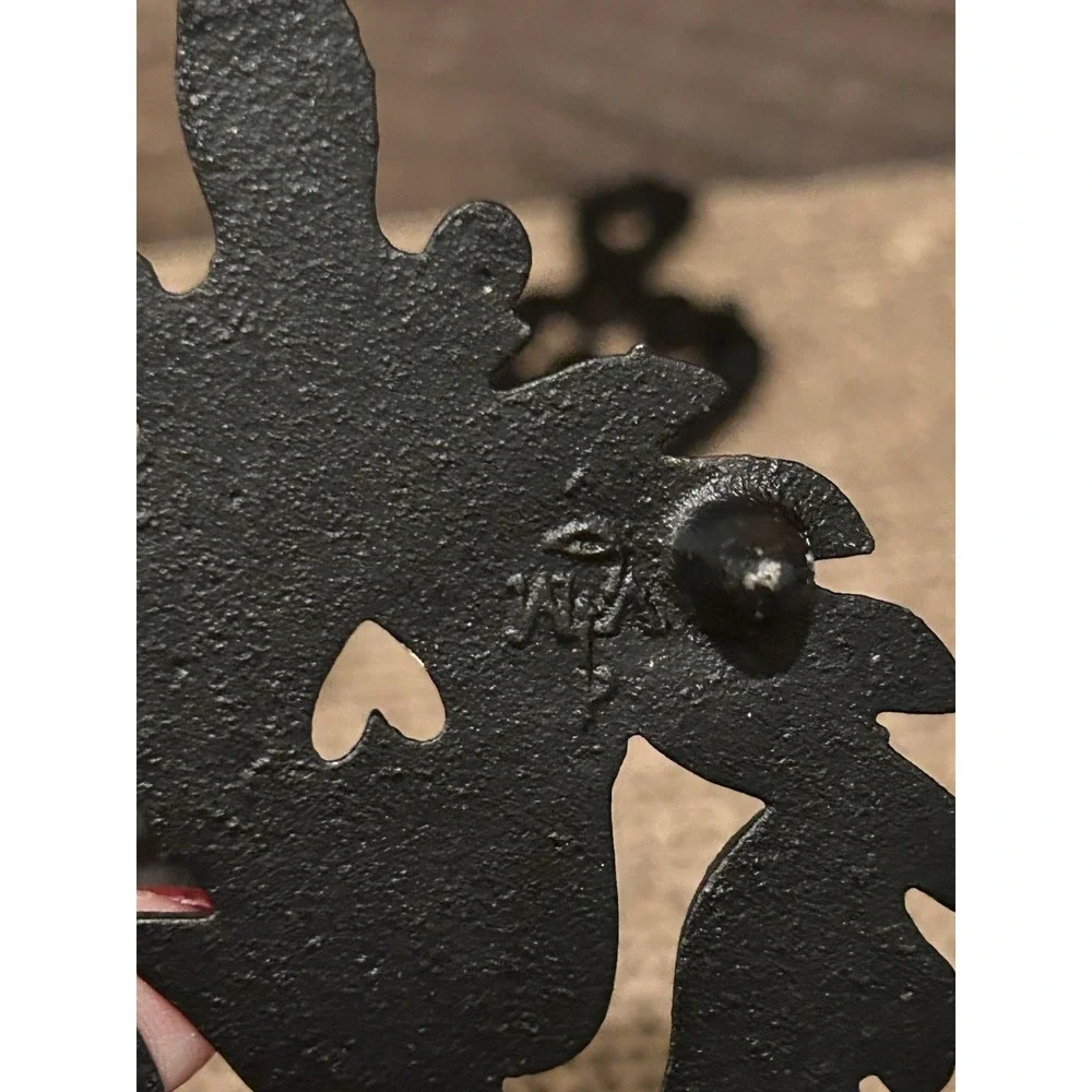 Lot of 4 Cast Iron Mini Trivets Lyre‎ Grape Family Tree Eagle Vintage